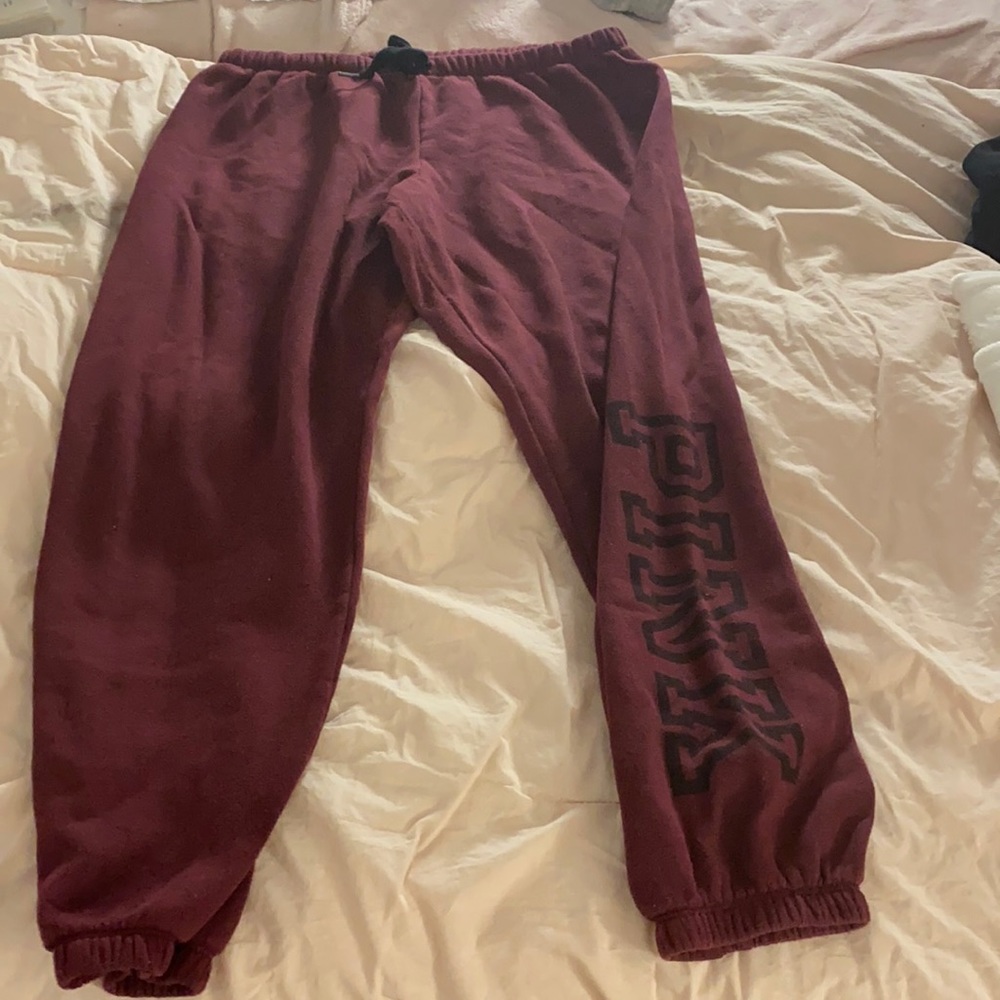 Victoria’s Secret Pink Burgundy Sweatpants